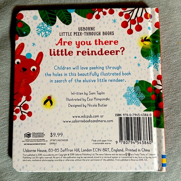 Usborne Little Peek-Through Books, “Are you there little reindeer?” - Picture 2 of 2